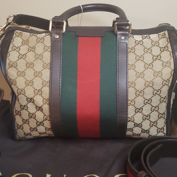 GUCCI Web Boston Bag